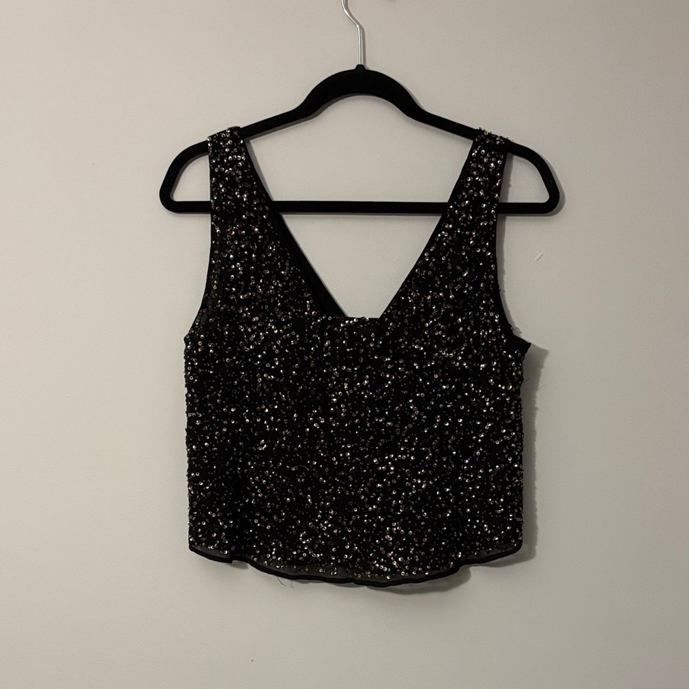 Zara Sparkling Black Crop Top